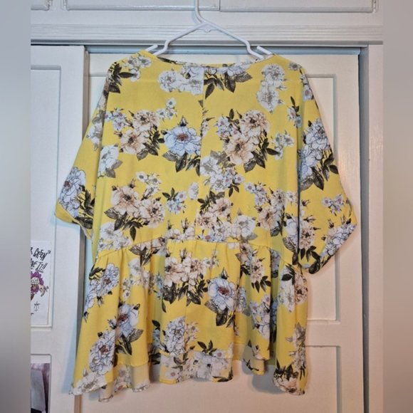 Peplum Blouse, Shein, 3XL, Yellow - Picture 2 of 2